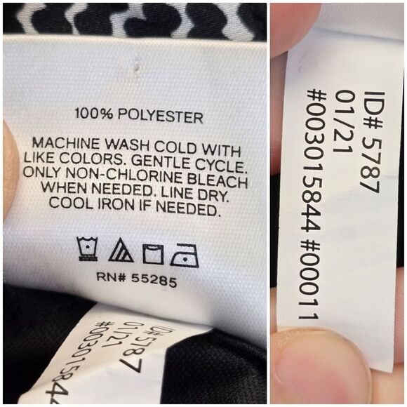 Express Women's 0 Black and White Abstract Print Dressy Satin Shorts - Picture 15 of 16